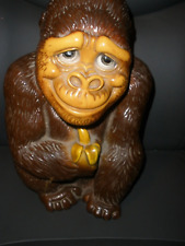 1971 Vinyl Prod Corp Happy Gorilla Ape W/ Banana Piggy Bank 13” Tall N.Y.-see de picture