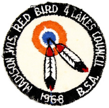 Vintage 1968 Camp Red Bird Four Lakes Council Patch Wisconsin WI Boy Scouts BSA picture
