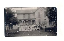 Vintage Post card Unknown Date family standing in front of home Unposted picture