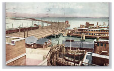 Postcard 1911 CA Key Route Boats Docks Aerial View San Francisco California   picture