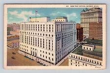 Detroit MI-Michigan, Birds Eye View New Post Office, Vintage c1945 Postcard picture