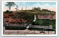 c1920s~Marblehead Mass MA~Old Burial Hill~Puritan Cemetery~Vintage VTG Postcard picture