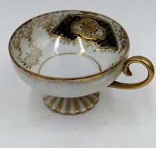 VINTAGE Royal Sealy China Footed TEA CUP  Black & Gold Lustreware Japan picture