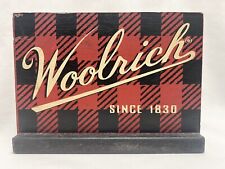 Vintage WOOLRICH Clothing since 1830 WOOD STORE DISPLAY SIGN Red Black PLAID picture