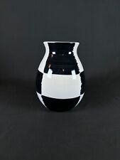 Bitossi Ceramiche 1970s Abstract Italian Black White Blurred Checkerboard Vase picture