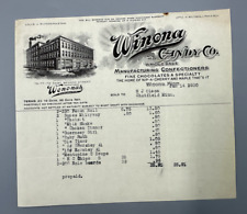 1930 WINONA CANDY Co We-No-Nah CHOCOLATES Minnesota Advertising Receipt Letter picture