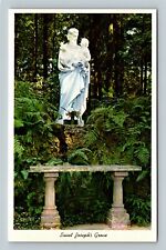 Portland OR, Saint Joseph's Grove, Statue Holding Jesus, Oregon Vintage Postcard picture