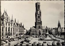 CPA Belgium Bruges Grand' place stamped 2F obliterated 1962 automobiles picture