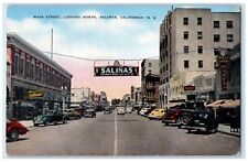 c1940 Main Street Looking North Exterior Building Salinas California CA Postcard picture