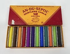 Vintage AN-DU-SEPTIC Binney and Smith Dustless Chalk 12 Colors picture