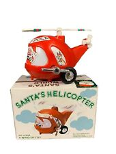 Santa’s World Wind Up Red Helicopter Toy Kurt Adler Christmas Mechanical In Box picture