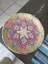 Bohemian, Colorful Woven Basket Tray Artsy picture