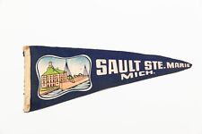 Vintage Sault Ste. Marie Michigan Souvenir Felt Pennant 12