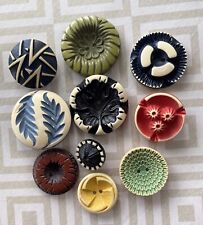 Vintage Buffed Celluloid Buttons Maple Leaf + picture