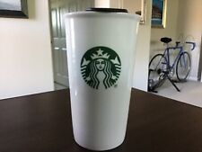 Starbucks 10 oz travel cup Mug Double Wall Ceramic Tumbler Mermaid Logo Lid picture