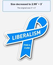 Liberalism Is A Mental Disorder Sticker Blue Ribbon 
