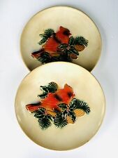 Vintage Tii Collections Red Bird Cardinal Christmas Holdiay Plate (2)(RARE) picture