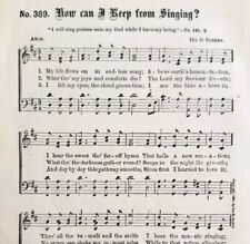 1883 Gospel Hymn Keep From Singing Sheet Music Victorian Religion ADBN1hhh picture