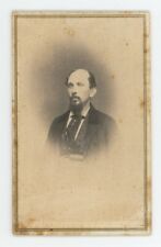 Antique CDV Circa 1860s Balding Man With Goatee Beard Wearing Suit & Tie picture