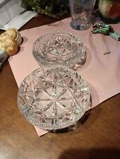 Gorgeous 2 Heavy BOHEMIAN Lead Crystal  Ashtrays,  Matching Set , Brilliant  picture