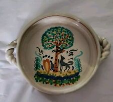 Gorky Gonzalez GTO Majolica Pottery Appetizer Tray VTG RARE ROLLED HANDLES  picture