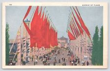 Chicago 1933 Worlds Fair Century Of Prog Expo~Avenue Of Flags~Vintage Postcard picture