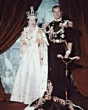1953 QUEEN ELIZABETH II & PRINCE PHILIP Coronation 8.5X11 Photo picture