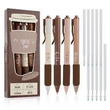 4pcs Cute Coffee Gel Ink Pens with 10pcs Refills, 0.5mm Fine Point Quick Dry ... picture