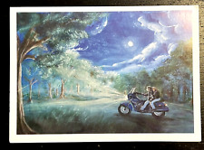 Vintage Motorcycle Greeting Card Poem Biker Harley New w/Envelope USA Patriotic picture
