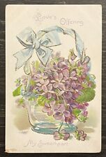 Tuck’s Postcard Love’s Offering My Sweetheart Violets Pre-1907 Vintage picture