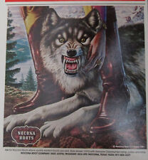1981 NOCONA Western Cowboy Boots Print Ad ~ Gray Wolf w/ Alex Ebel Art picture