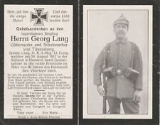 German WW 1 -- Soldier Death Card ** ORIGINAL ** Infantry Regt   1917 picture