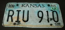 2012 Kansas License Plate RIU 910 12m Tag  picture