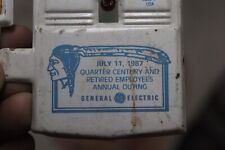 1987 INDIAN GENERAL ELECTRIC QUARTER CENTURY CLUB PAINTED METAL THERMOMETER SIGN picture