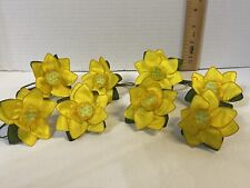 Vintage Daffodil Napkin Rings Set Of 6 Assemblage Crafts Easter Spring picture
