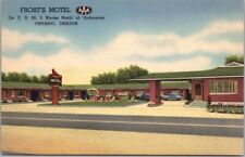 Ontario, Oregon Postcard FROST'S MOTEL Highway 30 Roadside / Curteich Linen 1949 picture