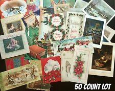 Vintage 1950-60s Signed Christmas Card Lot of 50 Paper Ephemera picture