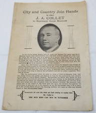 J.A. Collet for Senate Brochure 1928 Missouri Democrat Primary Wet Candidate picture