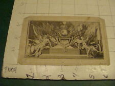 vintage Original Engraving: 1700's or 1800's -- decorative blowing horns,  picture