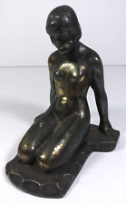 Frankart Style Art Deco Nymph Gnomette Bookend Black Figural Sculpture Vintage picture
