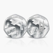 UEFA Euro 2020 Football Championship Silver Team Coins - England and Croatia picture
