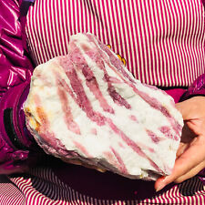 3.82LB Natural pink tourmaline quartz crystal rough mineral specimens healing picture