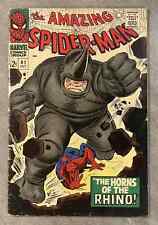 THE AMAZING SPIDER-MAN #41 OCT 1966*MAJOR KEY* FIRST RHINO LOW GRADE BUT NICE picture