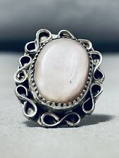 PRETTY DARN CUTE VINTAGE NAVAJO PEARL STERLING SILVER RING OLD picture