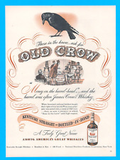 1948 Old Crow West Kentucky Bourbon liquor ART PRINT AD bottle saloon picture