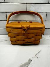 Longaberger Picnic Basket with Attached Lid, Small, 1995, Signed picture