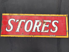 HUGE Antique COUNTRY STORE Enameled Porcelain Generic Stores Advertising Sign picture