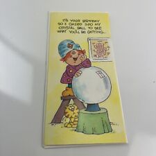 Vintage 70s 80s Birthday Card Cartoon Psychic Getting Older Old Age picture