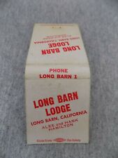 Vtg FS Matchbook Cover Long Barn Lodge CA Hotel Cabins Fishing Hunting Skiing  picture
