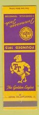 Matchbook Cover - Tennessee Tech College Golden Eagles Cookeville TN picture
